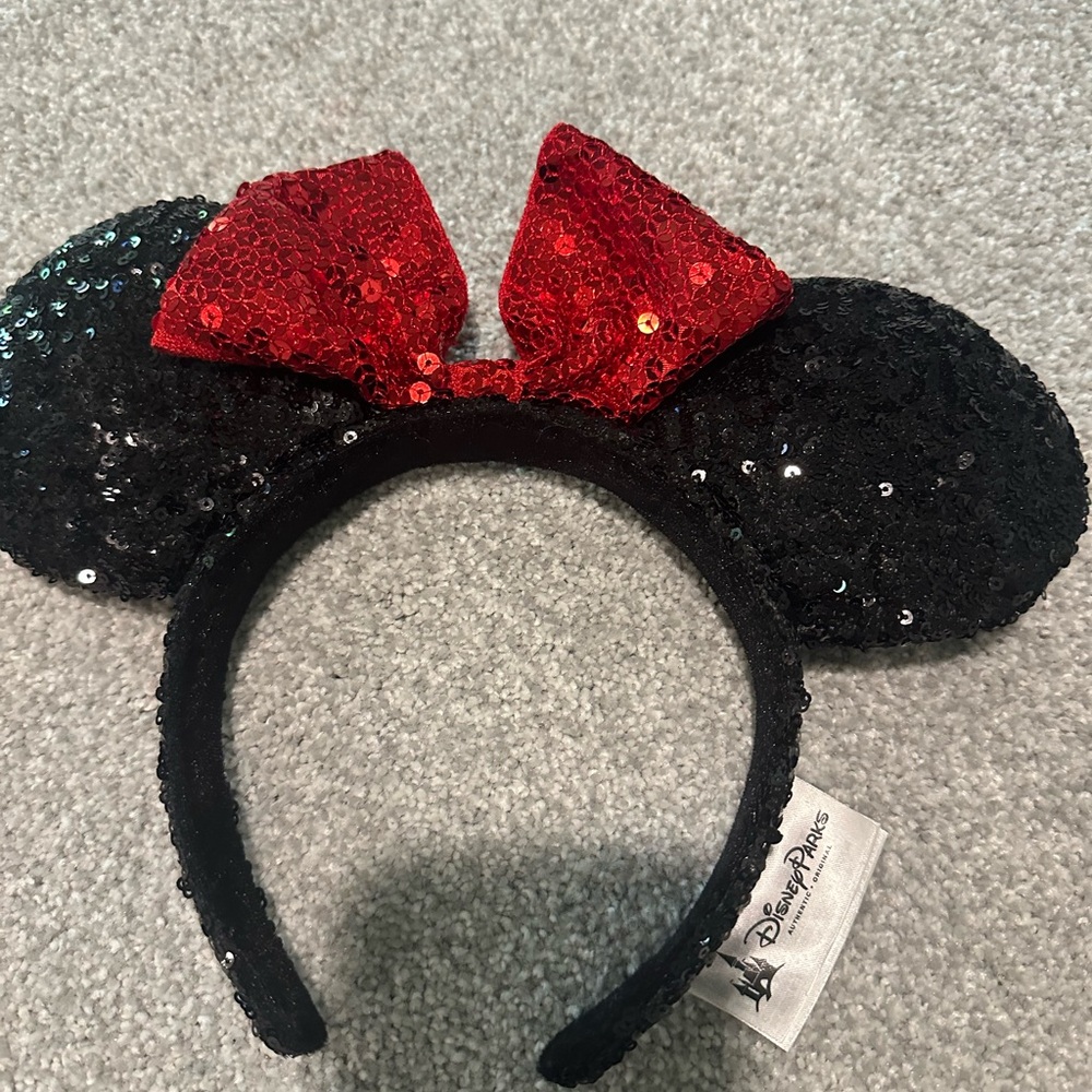 Disney Black and Red Sequin Minnie Mouse Ears